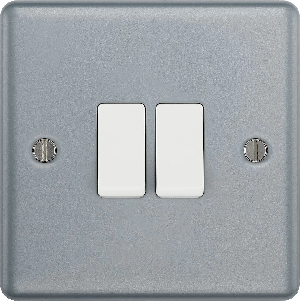 BG Metal Clad 20A 16AX Double Switch, 2 Way