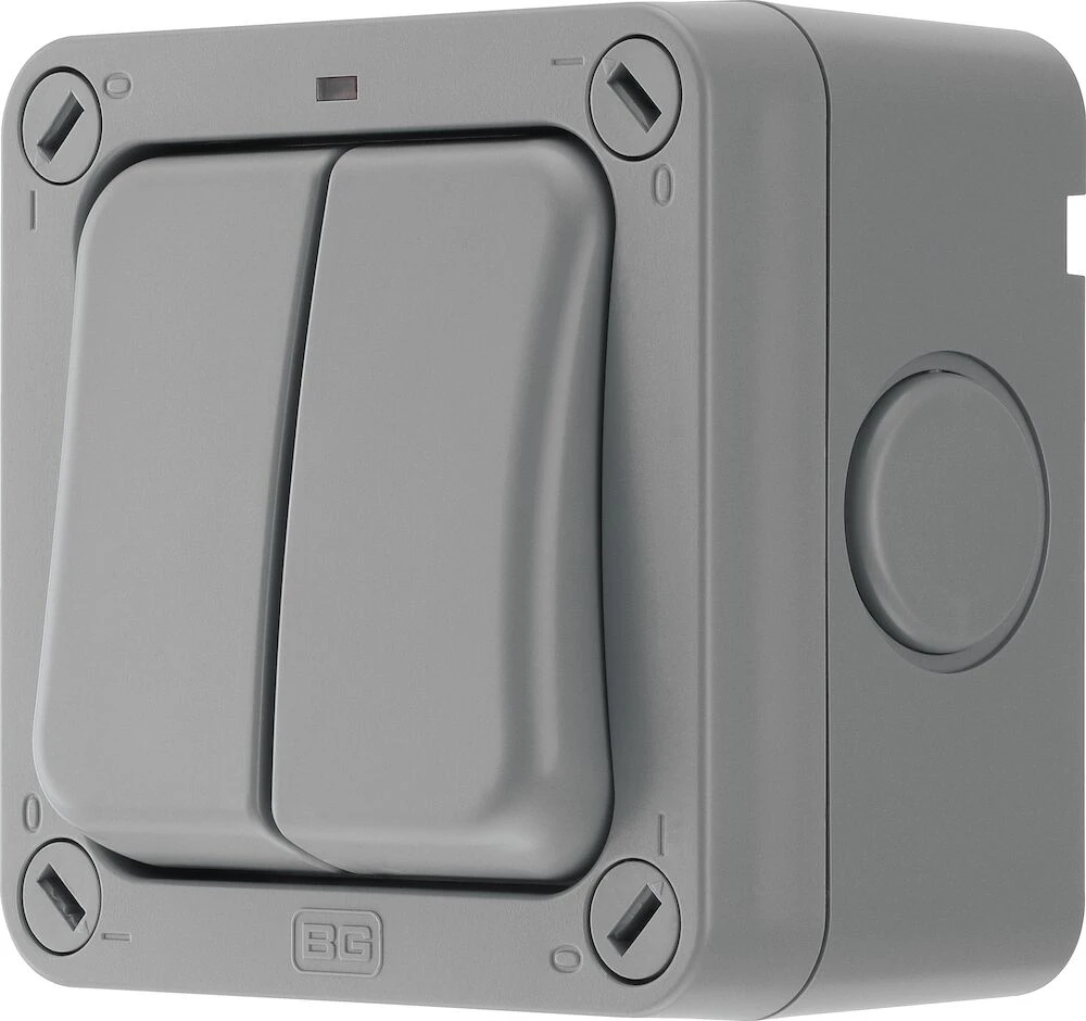 BG Weatherproof, 20A Double Switch, 2 Way, IP66