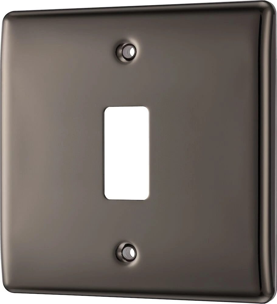 BG Grid Nexus Metal Square Front Plate 1 Module, Black Nickel