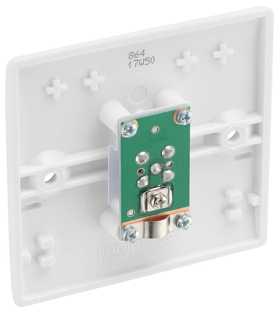 BG Nexus Series White Moulded Single Satellite Socket