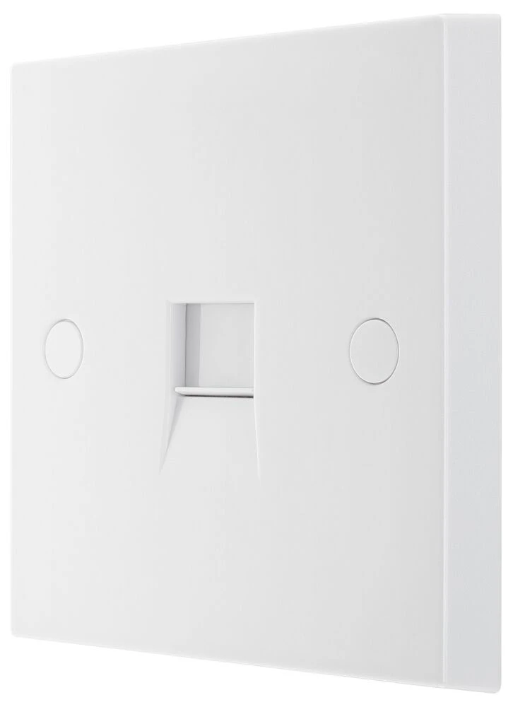 BG White Moulded Square Edge Single Secondary Telephone Socket Screw Type