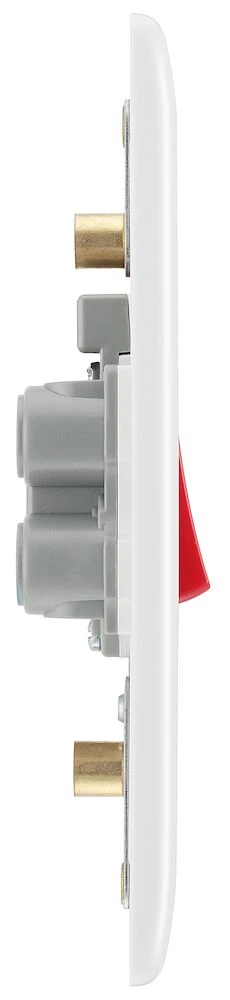 BG Nexus Series White Moulded 45A Large Plate Double Pole Switch