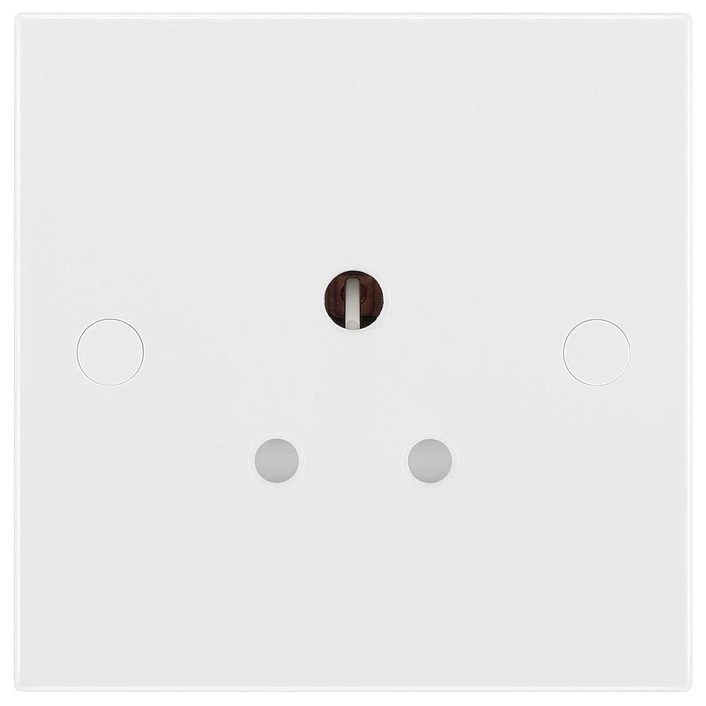 BG White Moulded Square Edge 5A Single Round Pin Unswitched Socket