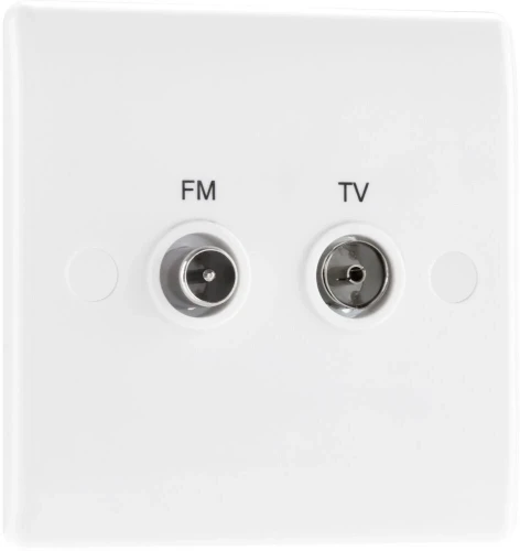 BG Nexus Series White Moulded Diplex TV/FM Co-Ax Socket