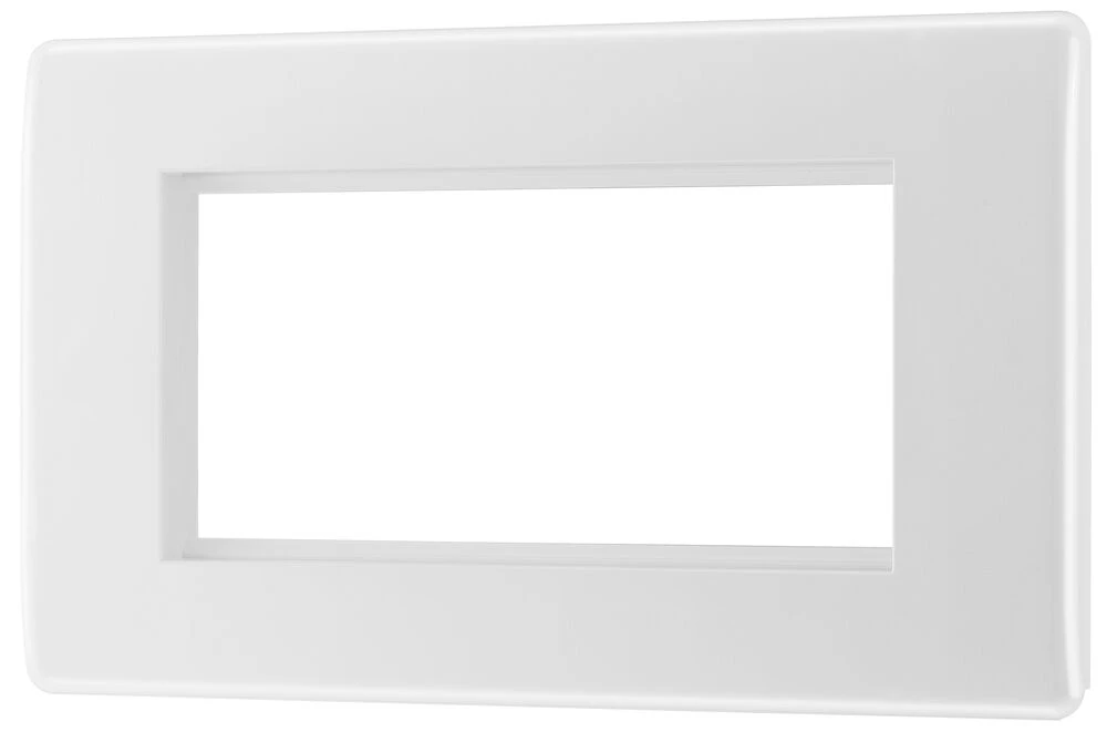 BG Nexus White Moulded Rectangular Euro Module Front Plate 4 Module