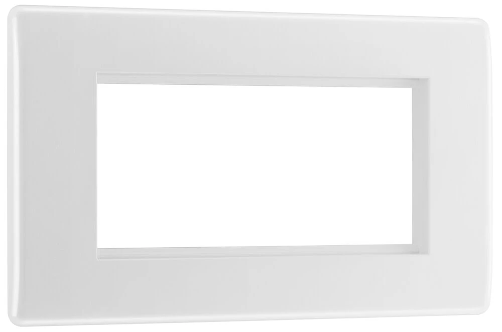 BG Nexus White Moulded Rectangular Euro Module Front Plate 4 Module