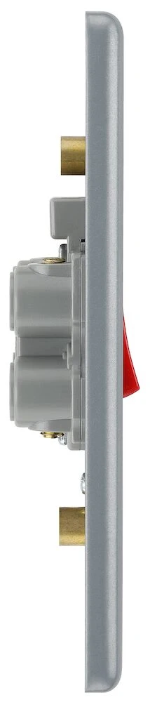 BG Metal Clad 45A Large Plate Double Pole Switch With LED Indicator