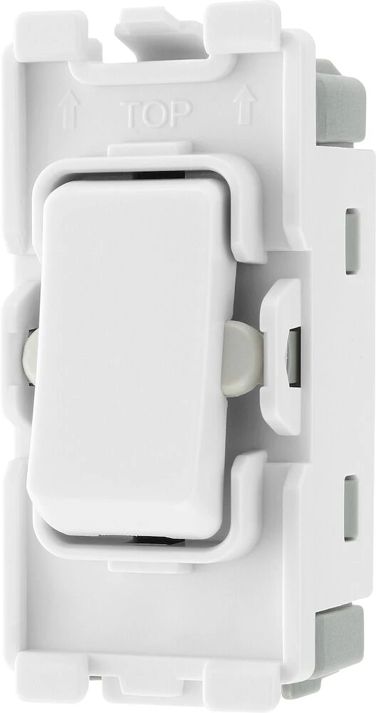 BG Grid 20A Switch Module 2 Way, Single Pole, Centre Off, White