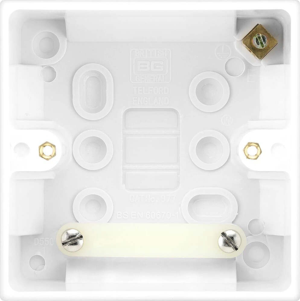 BG White Moulded Square Edge Single Surface Box 45mm