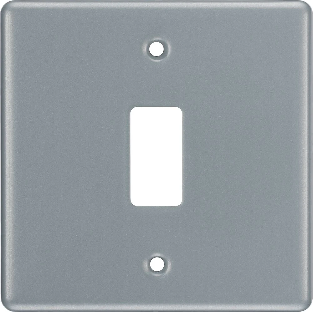 BG Grid Metal Clad Square Front Plate 1 Module