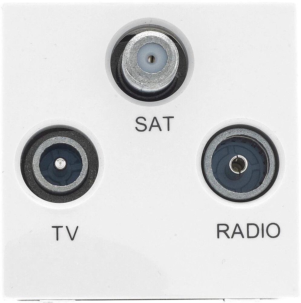 BG Euro Module TV, Radio, Dual Satellite - TV IEC Male, Radio IEC Female, SAT-F Female, White