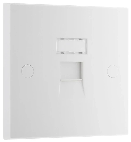 BG White Moulded Square Edge Single RJ45 Telephone Socket IDC Type