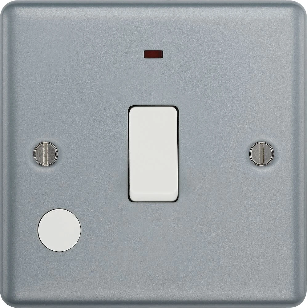 BG Metal Clad 20A Double Pole Switch With LED Indicator