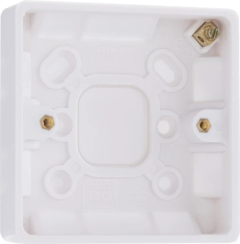 BG Nexus Series White Moulded Single Surface Box with Earth 19mm