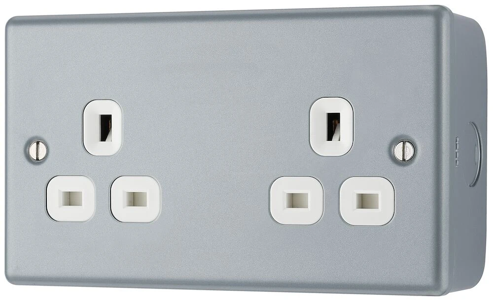 BG Metal Clad 13A Double Unswitched Socket