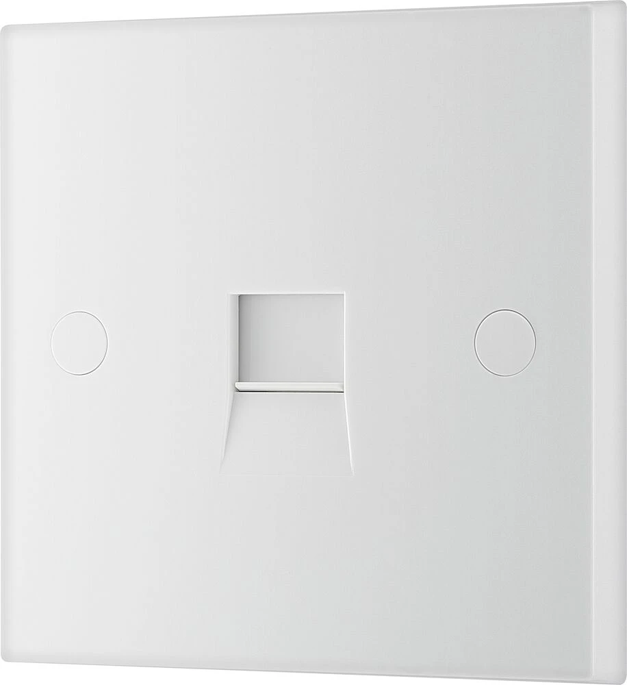 BG White Moulded Square Edge Single Master Telephone Socket Screw Type