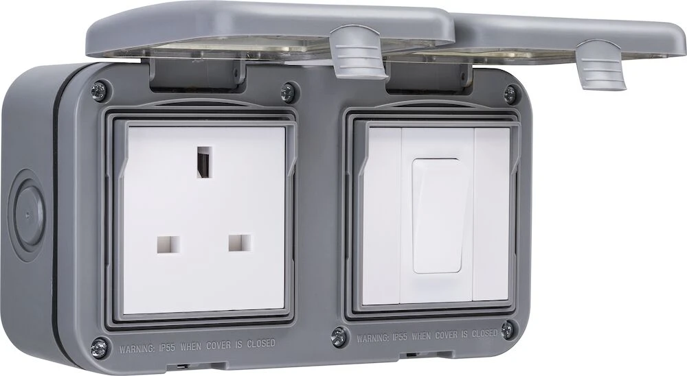 Weatherproof 13A Single Socket With Single Switch, IP55