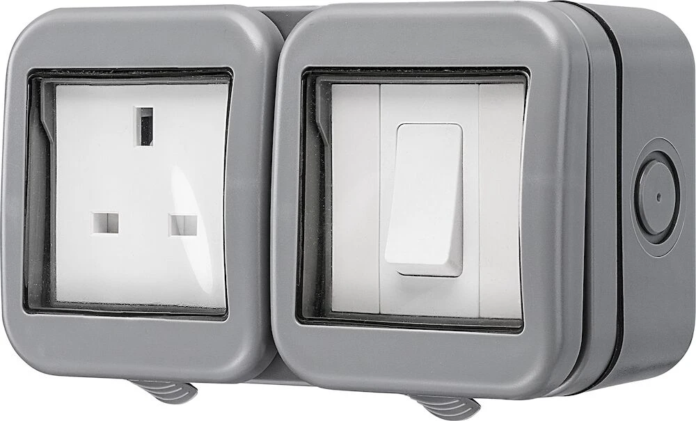 Weatherproof 13A Single Socket With Single Switch, IP55