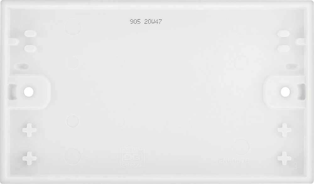 BG White Moulded Square Edge Double Blank Plate