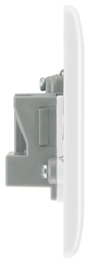 BG Nexus Series White Moulded 5A Single Round Pin Unswitched Socket