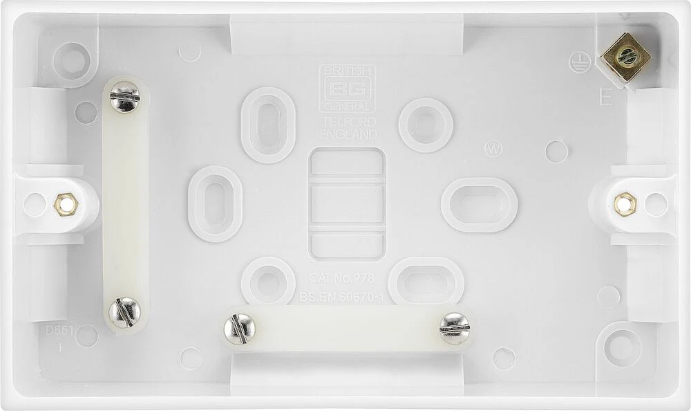 BG White Moulded Square Edge Double Surface Box 45mm
