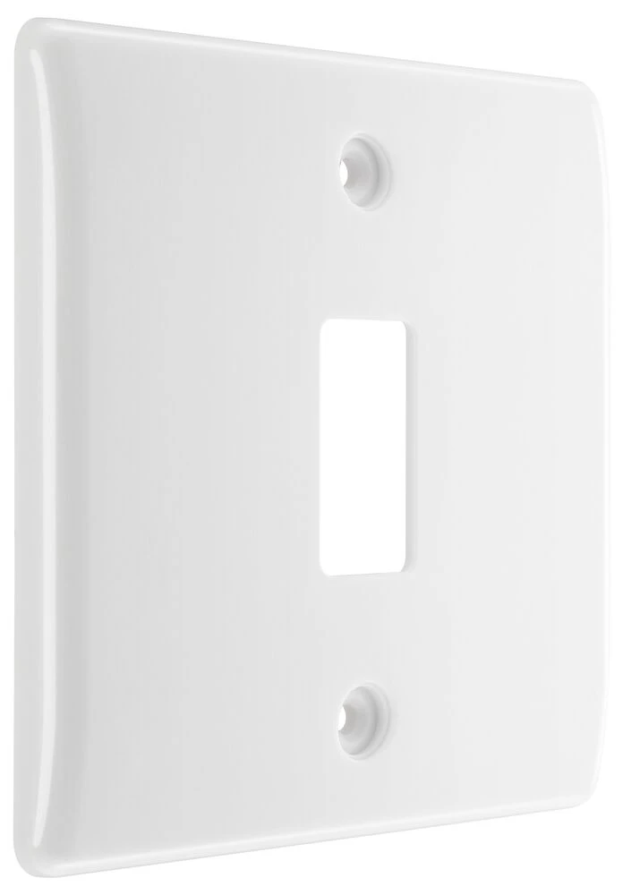 BG Grid Nexus Series White Moulded Front Plate 1 Module