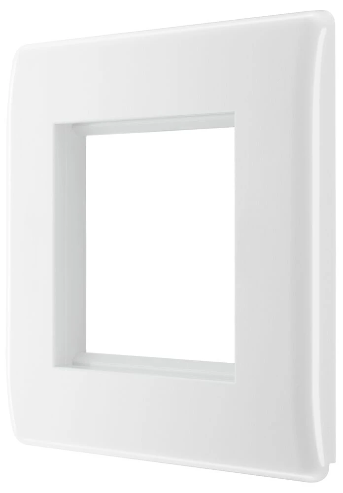 BG Nexus White Moulded Square Euro Module Front Plate 2 Module