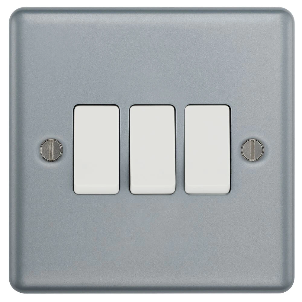 BG Metal Clad 20A 16AX Triple Switch, 2 Way