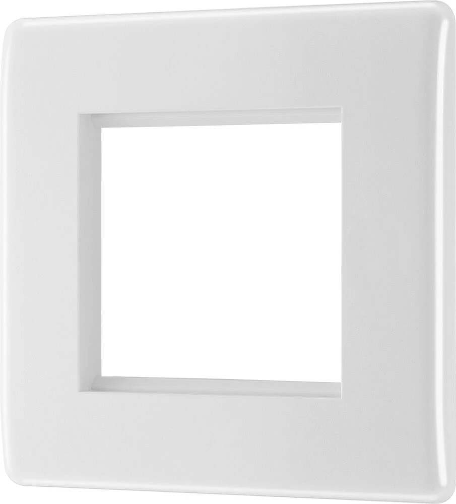 BG Nexus White Moulded Square Euro Module Front Plate 2 Module