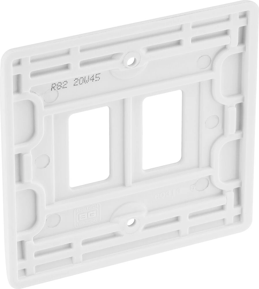 BG Grid Nexus Series White Moulded Front Plate 2 Module