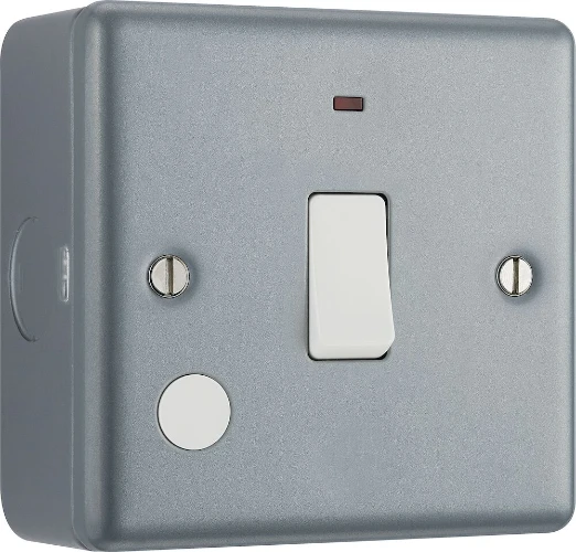 BG Metal Clad 20A Double Pole Switch With LED Indicator