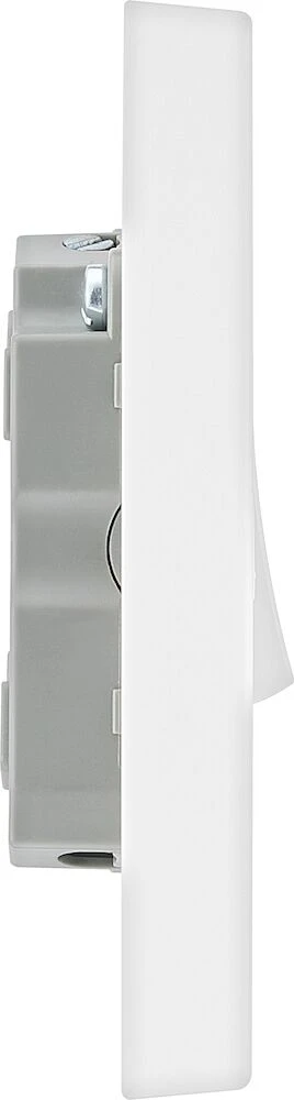 BG White Moulded Square Edge 10A Triple Pole Fan Isolator Switch