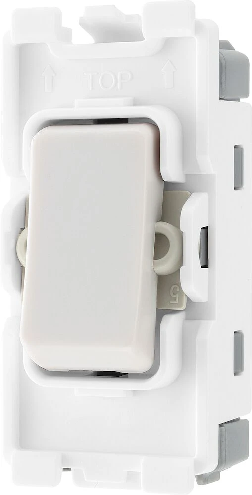 BG Grid 20A Switch Module 2 Way, Single Pole, White