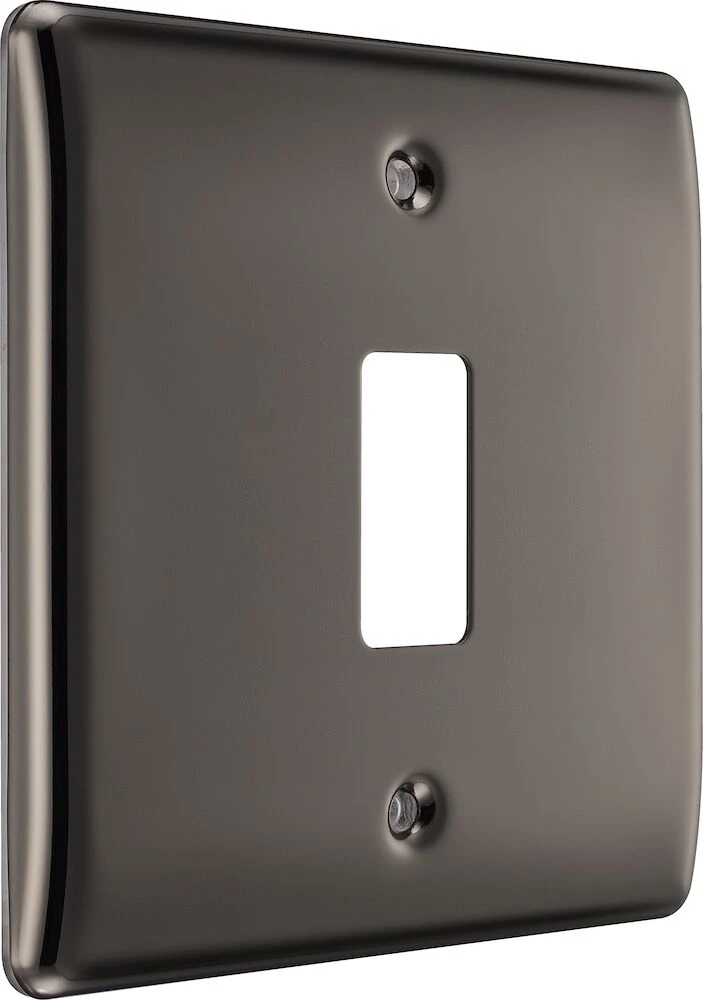 BG Grid Nexus Metal Square Front Plate 1 Module, Black Nickel