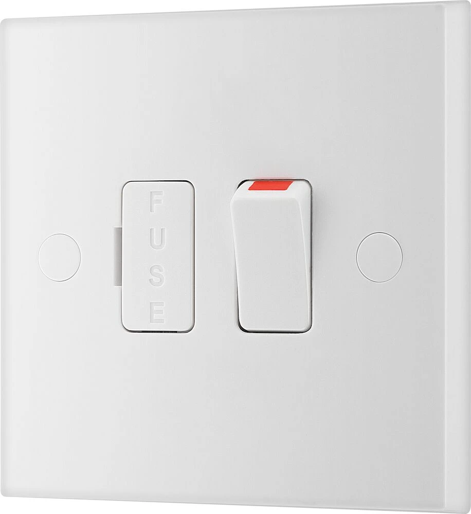 BG White Moulded Square Edge 13A Switched Fused Connection Unit