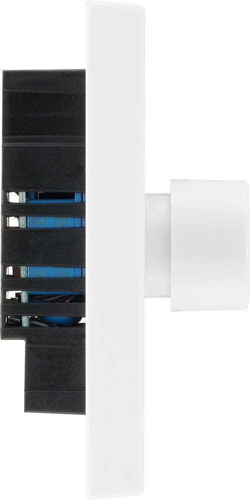 BG White Moulded Square Edge Single Dimmer Switch 2 Way, Trailing Edge 200W