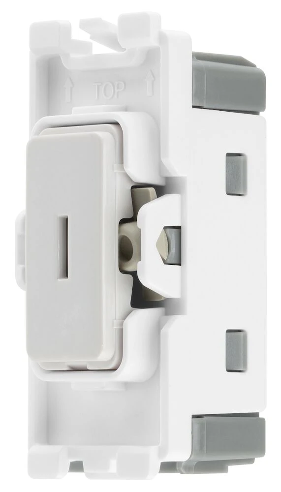 BG Grid 20A Secret Key Switch Module 2 Way, Single Pole,  White