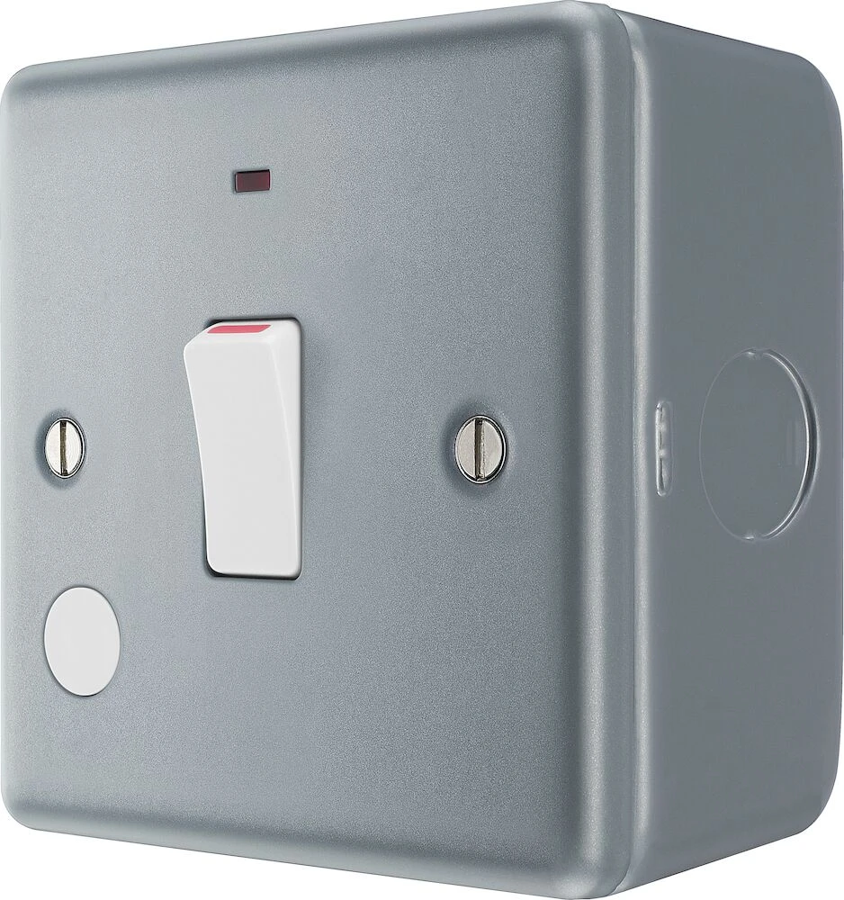 BG Metal Clad 20A Double Pole Switch With LED Indicator