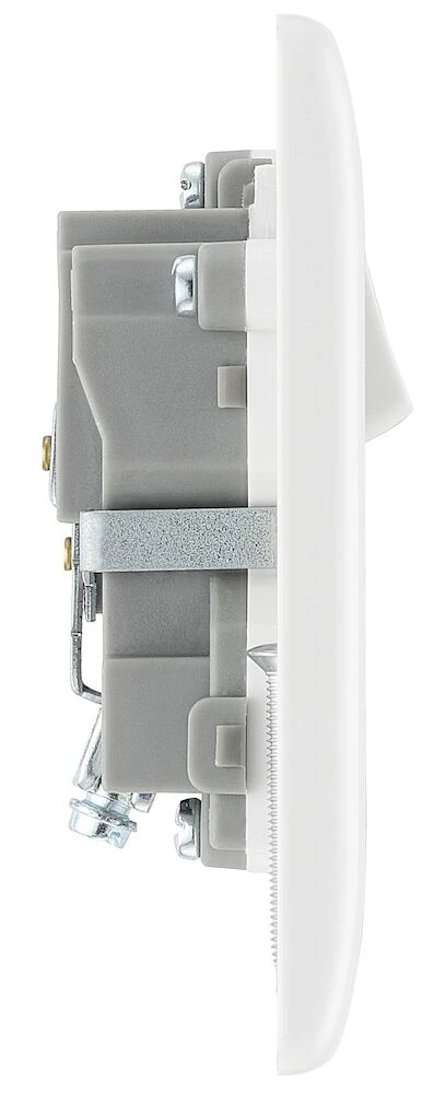 BG Nexus Series White Moulded 13A Single Switched Socket with LED Indicator