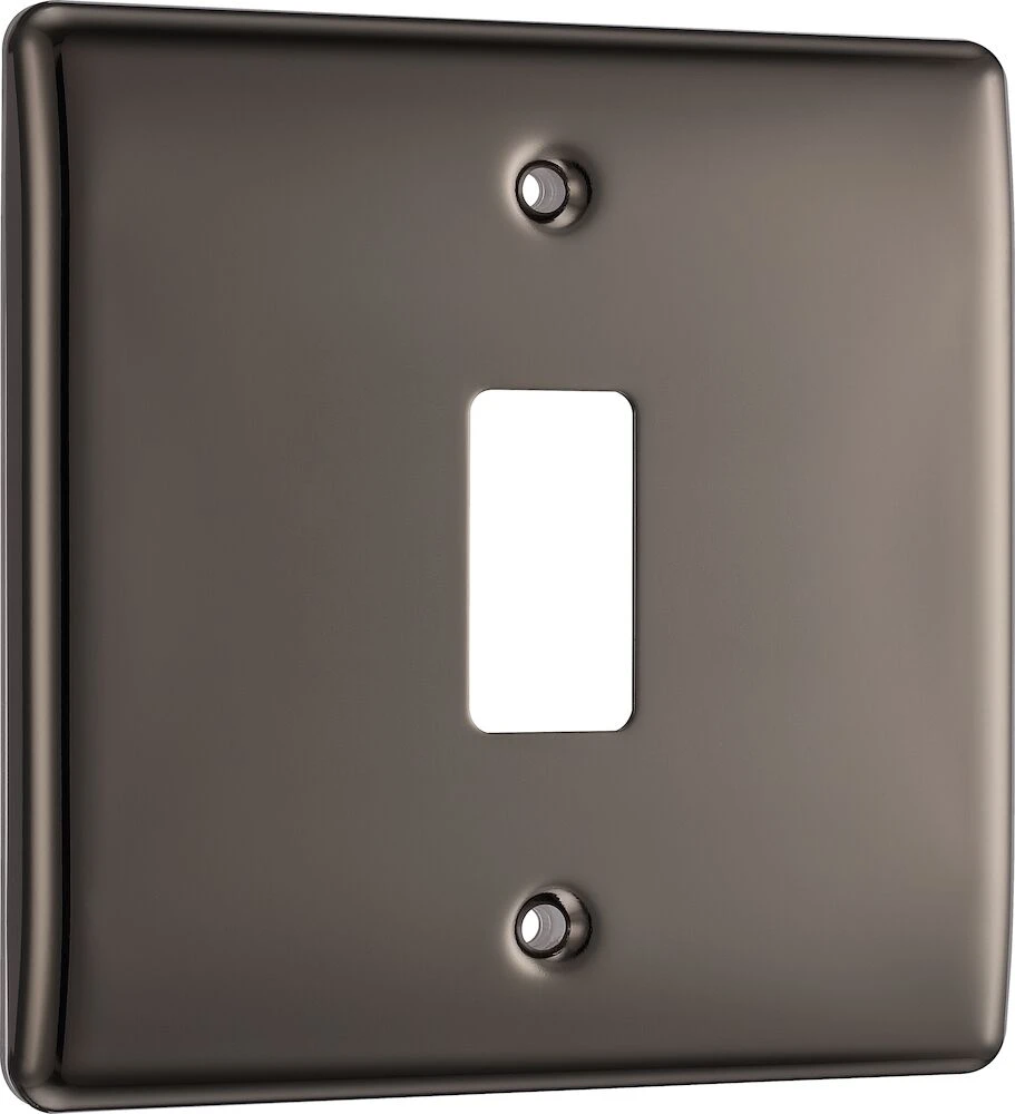 BG Grid Nexus Metal Square Front Plate 1 Module, Black Nickel