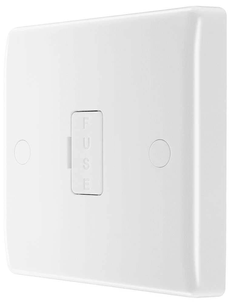 BG Nexus Series White Moulded 13A Unswitched Fused Connection Unit with Flex Outlet