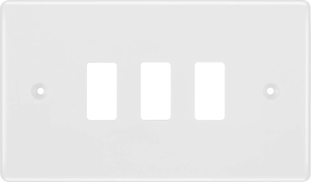 BG Grid Nexus Series White Moulded Front Plate 3 Module
