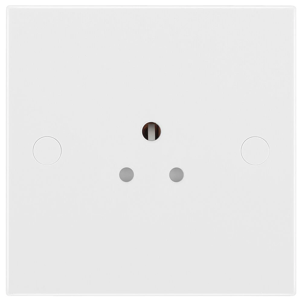BG White Moulded Square Edge 2A Single Round Pin Unswitched Socket