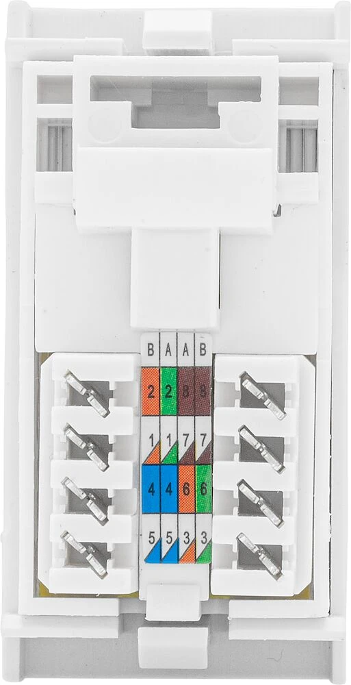 BG Euro Module RJ45, CAT5E, IDC, White
