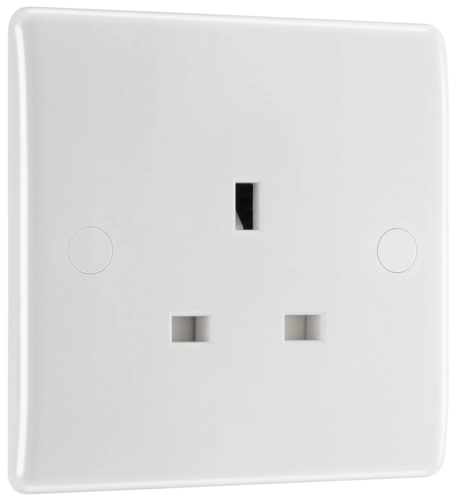 BG Nexus Series White Moulded 13A Single Unswitched Socket