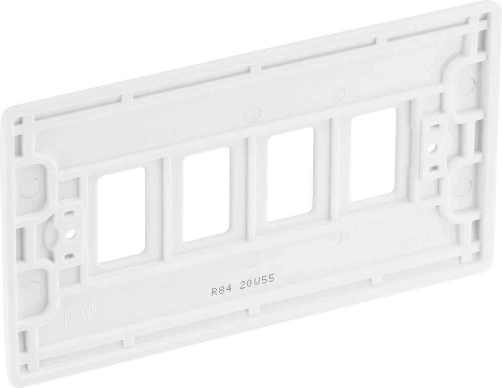 BG Grid Nexus Series White Moulded Front Plate 4 Module