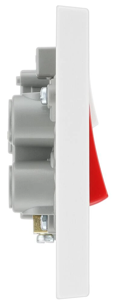 BG White Moulded Square Edge 45A Cooker Control Unit with 13A Socket