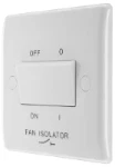 BG Nexus Series White Moulded 10AX Triple Pole Fan Isolator Switch