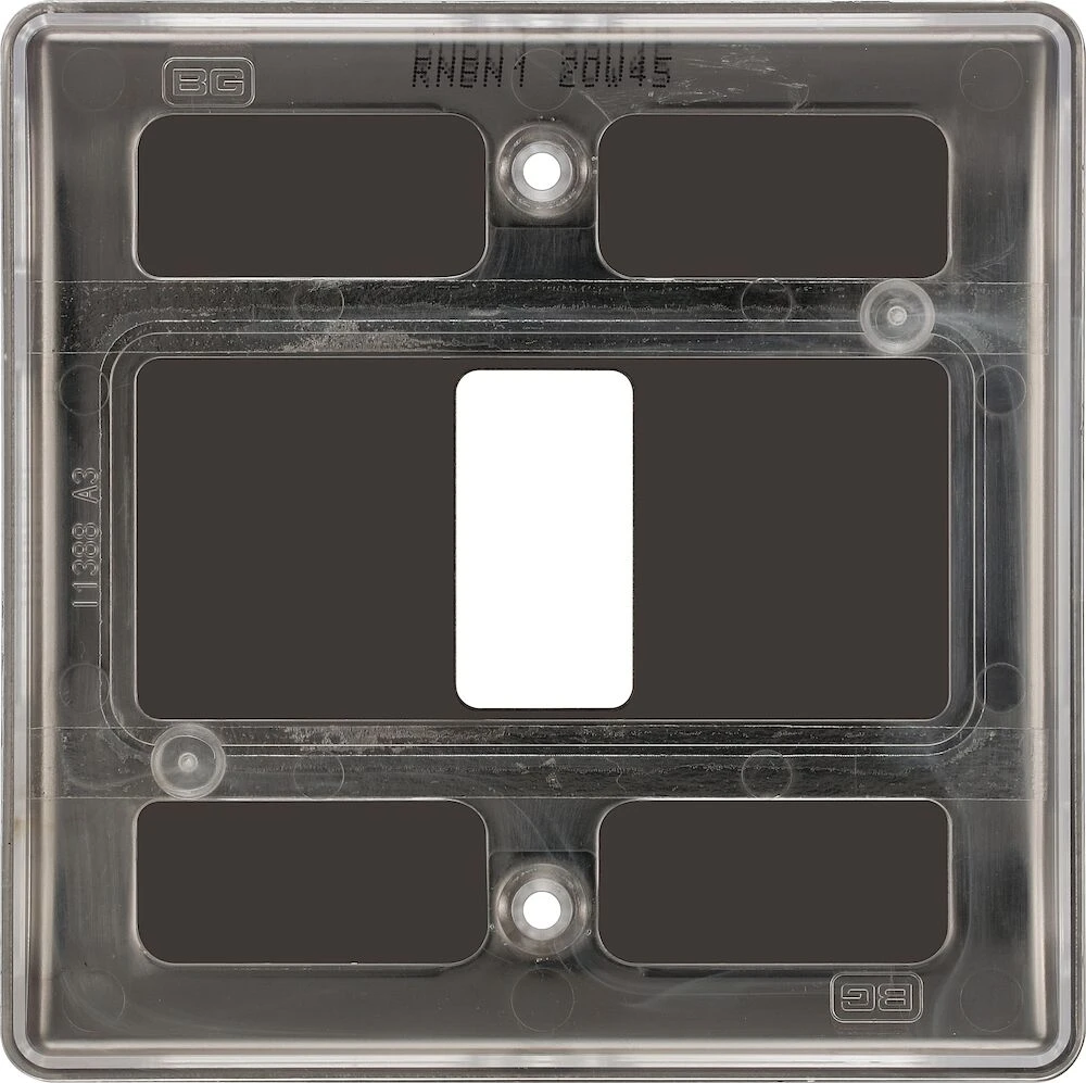 BG Grid Nexus Metal Square Front Plate 1 Module, Black Nickel