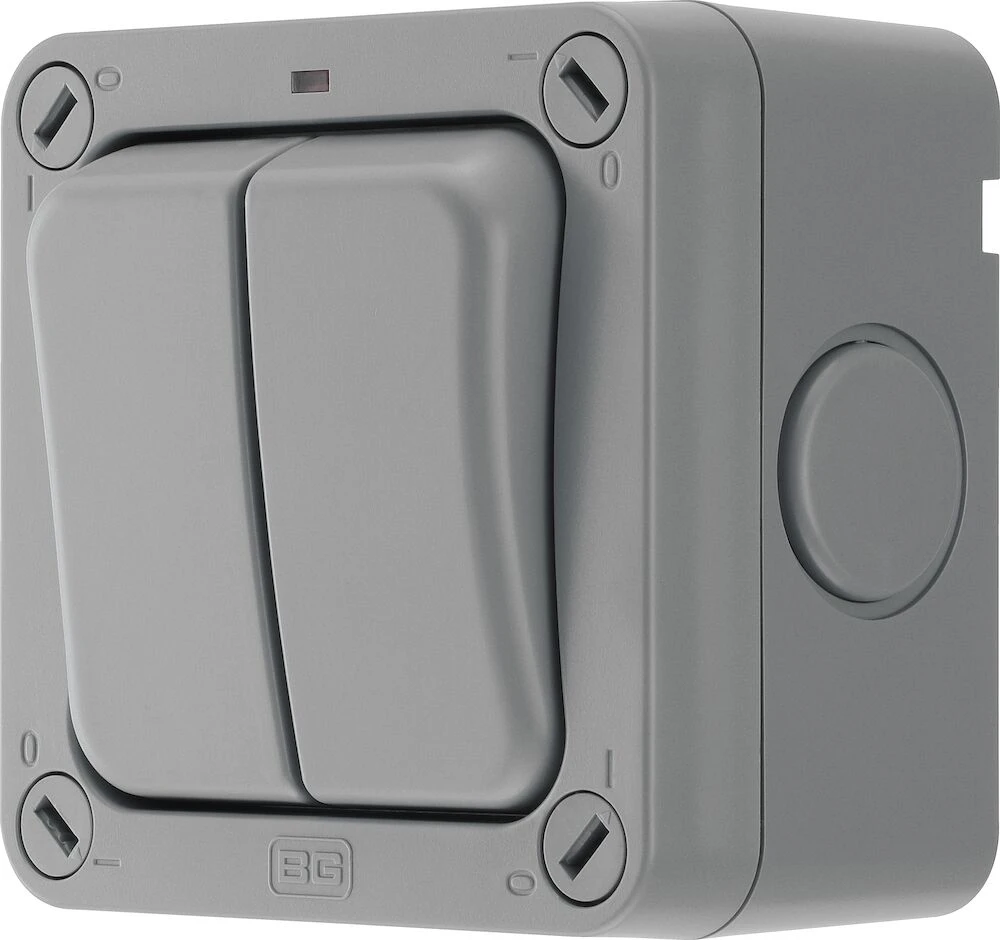 BG Weatherproof, 20A Double Switch, 2 Way, IP66